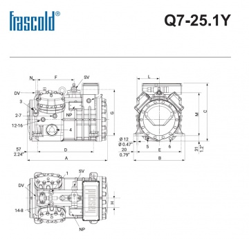 Compresor Frascold semiermetic Q7-25.1Y